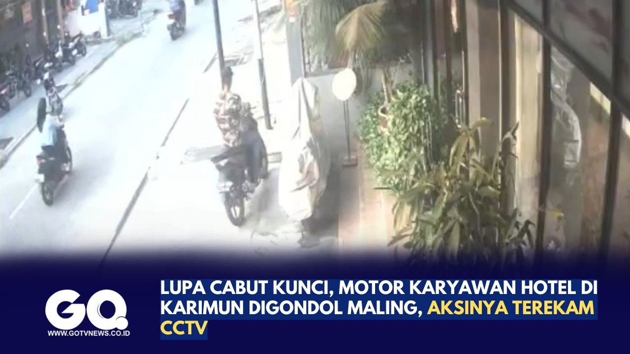 Lupa Cabut Kunci, Motor Karyawan Hotel di Karimun Digondol Maling, Aksinya Terekam CCTV.