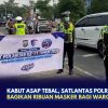 Kabut Asap Tebal, Satlantas Polres Bintan Bagikan Ribuan Masker Bagi Warga