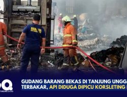 Gudang Barang Bekas di Tanjung Unggat Terbakar, Api Diduga Dipicu Korsleting Listrik