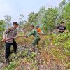 Polsek Tanjungpinang Timur dan Damkar Berjibaku Kebakaran Lahan di Jalan Daeng Celak