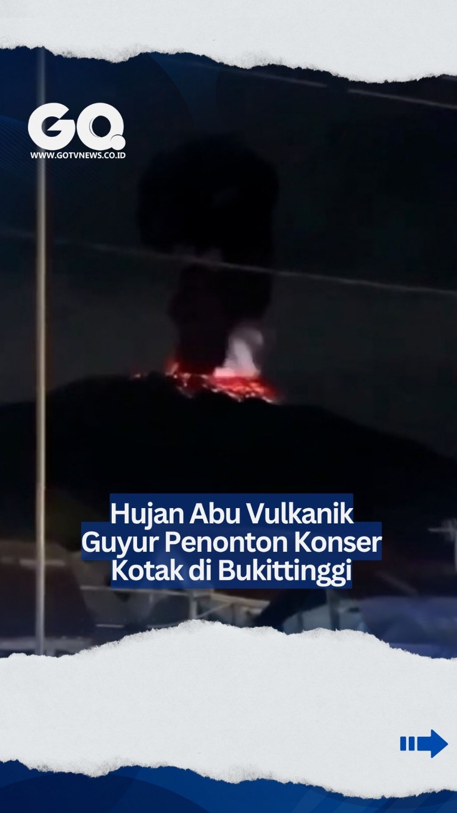 Hujan Abu Vulkanik Guyur Penonton Konser Kotak di Bukittinggi.