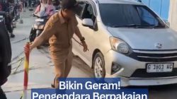Bikin Geram! Pengendara Berpakaian Dinas Terobos Jalan Cor Basah hingga Rusak.