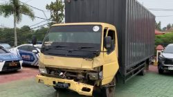 Tabrakan Beruntun di KM 7 Tanjungpinang, Supir Truk Box Diamankan Polisi.