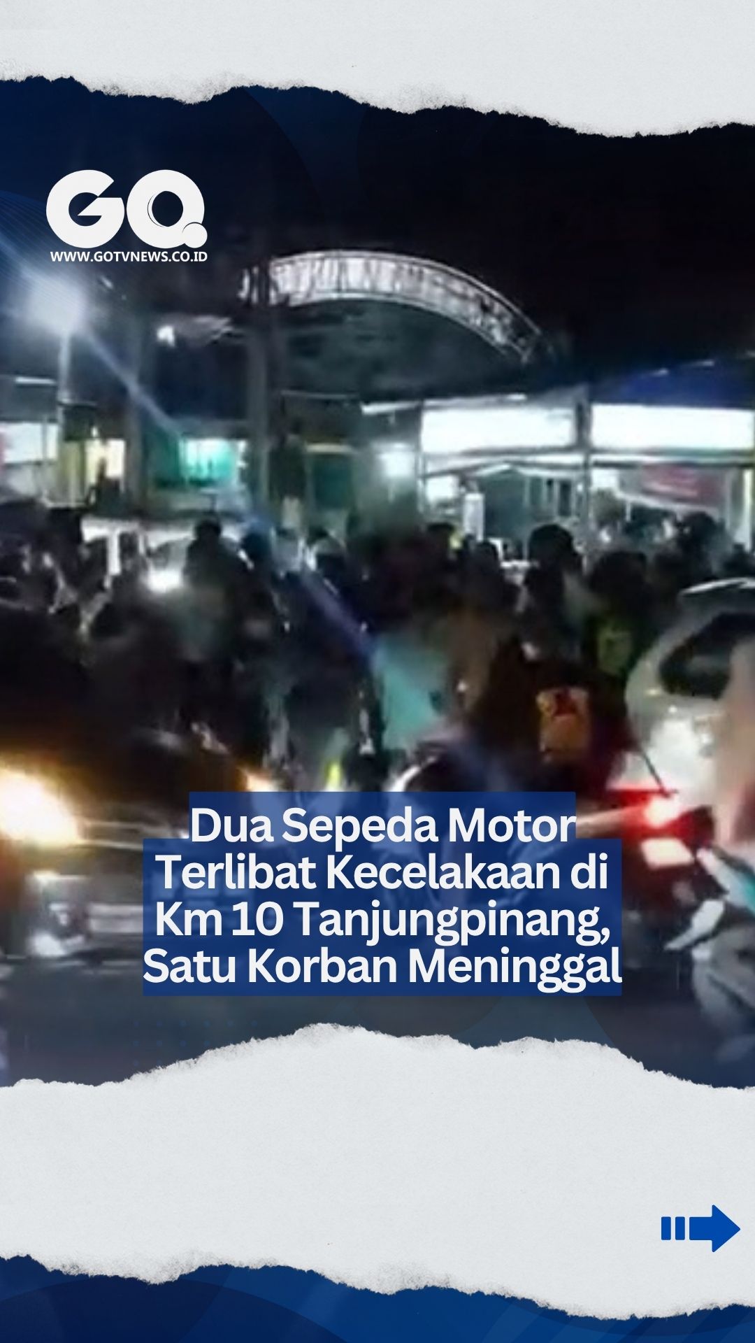 Dua Sepeda Motor Terlibat Kecelakaan di Km 10 Tanjungpinang, Satu Korban Meninggal