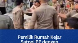 Pemilik Rumah Kejar Satpol PP dengan Celurit saat Penertiban Pagar di Padang