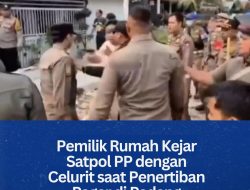 Pemilik Rumah Kejar Satpol PP dengan Celurit saat Penertiban Pagar di Padang