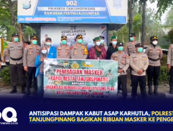 Antisipasi Dampak Kabut Asap Karhutla, Polresta Tanjungpinang Bagikan Ribuan Masker ke Pengendara‎