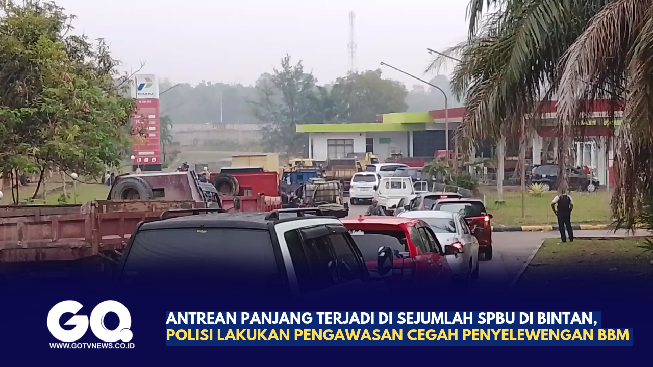 Antrean Panjang Terjadi di Sejumlah SPBU di Bintan, Polisi Lakukan Pengawasan Cegah Penyelewengan BBM.
