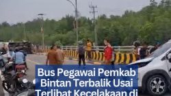 Bus Pegawai Pemkab Bintan Terbalik Usai Terlibat Kecelakaan di Jembatan Kangboi, Sejumlah ASN Alami Luka-Luka