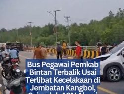 Bus Pegawai Pemkab Bintan Terbalik Usai Terlibat Kecelakaan di Jembatan Kangboi, Sejumlah ASN Alami Luka-Luka