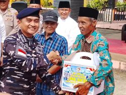 HUT ke-81 TNI, Lanal Bintan Salurkan Ratusan Paket Sembako untuk Warga Bintan Timur