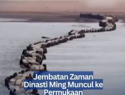 Viral, Diduga Jembatan Kuno Era Dinasti Ming Muncul di Danau Poyang Provinsi Jiangxi
