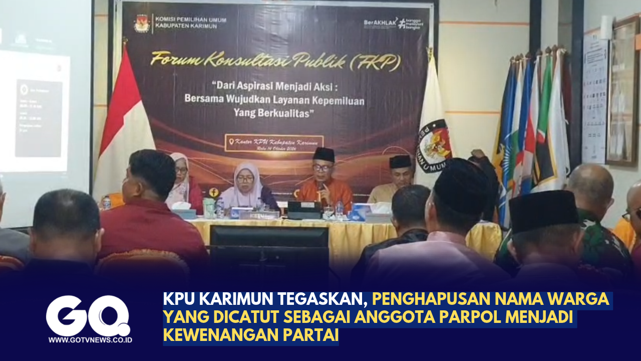 KPU Karimun Tegaskan Penghapusan Nama Warga yang Dicatut sebagai Anggota Parpol Menjadi Kewenangan Partai