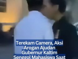 Terekam Camera, Aksi Arogan Ajudan Gubernur Kaltim Senggol Mahasiswa Saat Soroti Karhutla