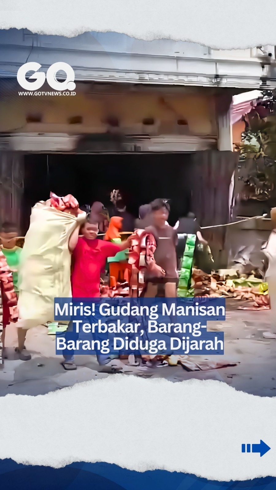 Miris! Gudang Manisan Terbakar, Barang-Barang Diduga Dijarah.