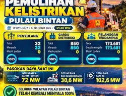 Listrik Pulau Bintan Kembali Normal, 173 Ribu Pelanggan Kembali Nikmati Pasokan Listrik