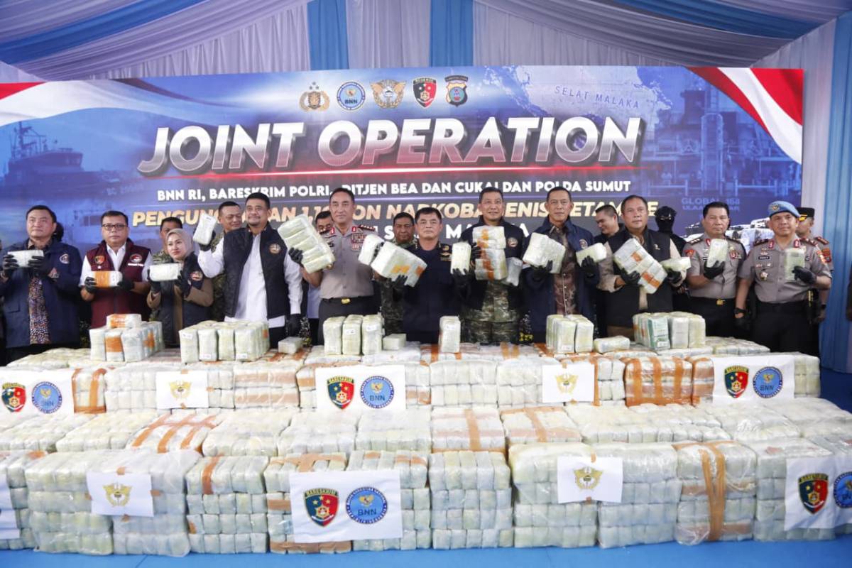 Operasi Gabungan Polri, BNN, dan Bea Cukai Gagalkan Penyelundupan 1,16 Ton Ketamin di Sumut.