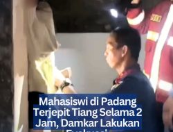Mahasiswi di Padang Terjepit Tiang Selama 2 Jam, Damkar Lakukan Evakuasi